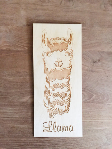 Wood Lasercut Llama