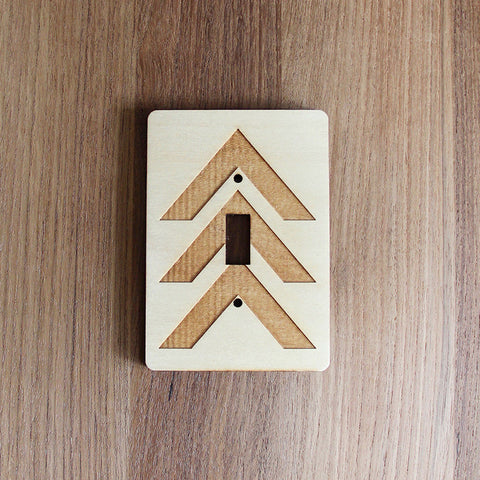 Wood Laser Cut Chevron Light Switch Plate (single switch)