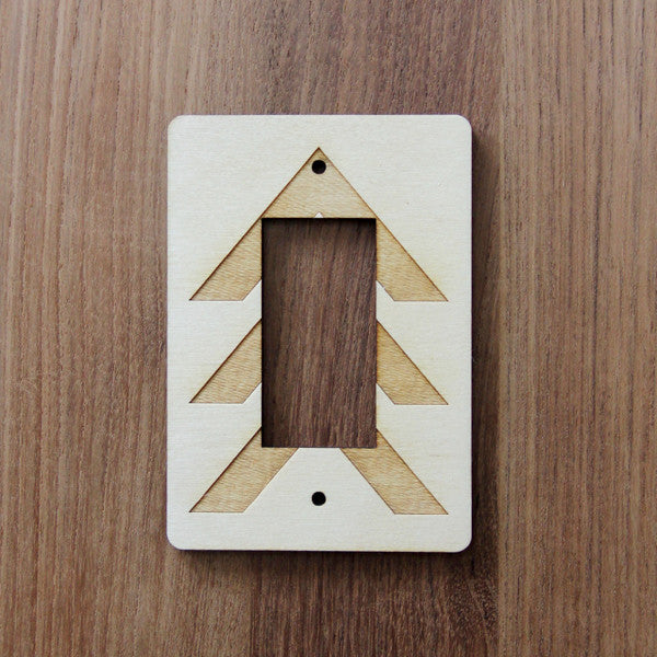Wood Laser Cut Chevron Light Switch Plate (rocker)