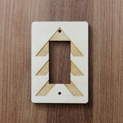 Wood Laser Cut Chevron Light Switch Plate (rocker)