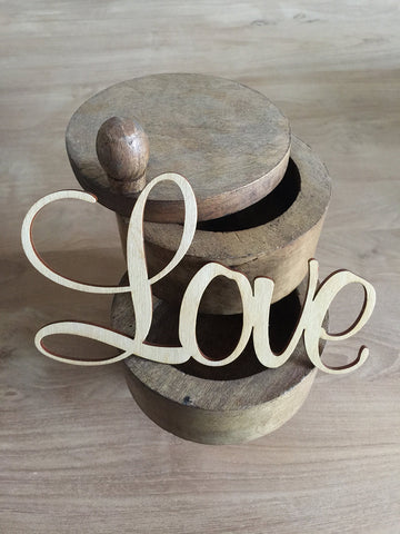 Laser Cut Wood Word | Love