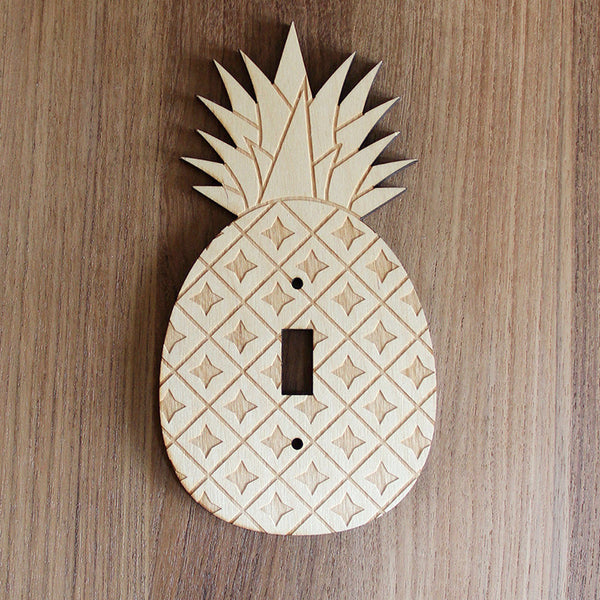 Wood Laser Cut Pineapple Light Switch Plate
